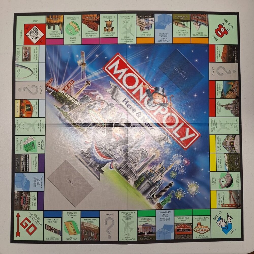 Monopoly Here Now Board Only Game Replacement Piece Folding 2006 Crafting